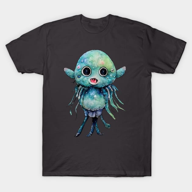 Cute Sea Alien Monster T-Shirt by Fluffypunk